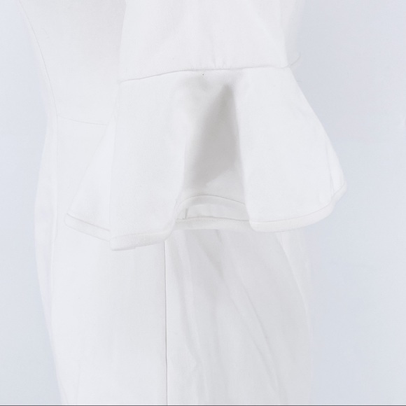 Black Halo Womens 8 Madigan Sheath Dress Off Shoulder Soft Knit Stretchy White - Picture 5 of 12